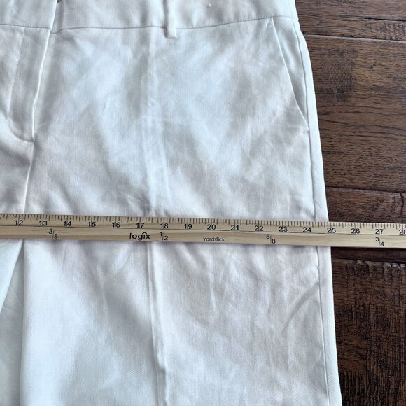 J. Crew Women Linen Blend White Wide Leg Sz 22 Pant High Rise Slash Pocket LINEN - Picture 10 of 14